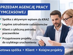 Sprzedam Agencje Pracy z KRAZ gotowy model operacyjny klient plus projekt, Warszawa