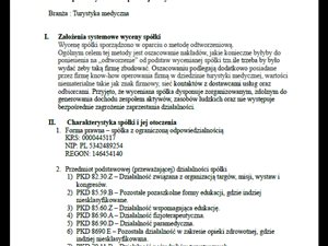 Turystyka medyczna - facylitator - polska firma szuka większościowego udziałowca