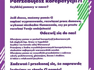 Kompleksowa usługa w zakresie korepetycji i nauczania, pośrednictwo!