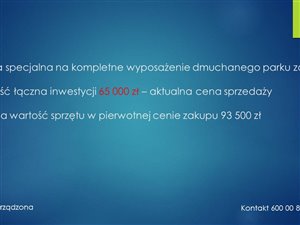 Wyposażenie dmuchanego parku zabaw
